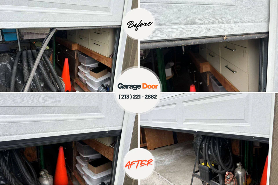 Before and after: garage door repair Salem, SD
